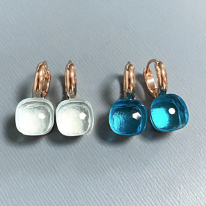 10.6mm Classic Candy Color Earrings 30Colors Crystal Earrings Rose Gold Plated Fashion Jewelry For Women